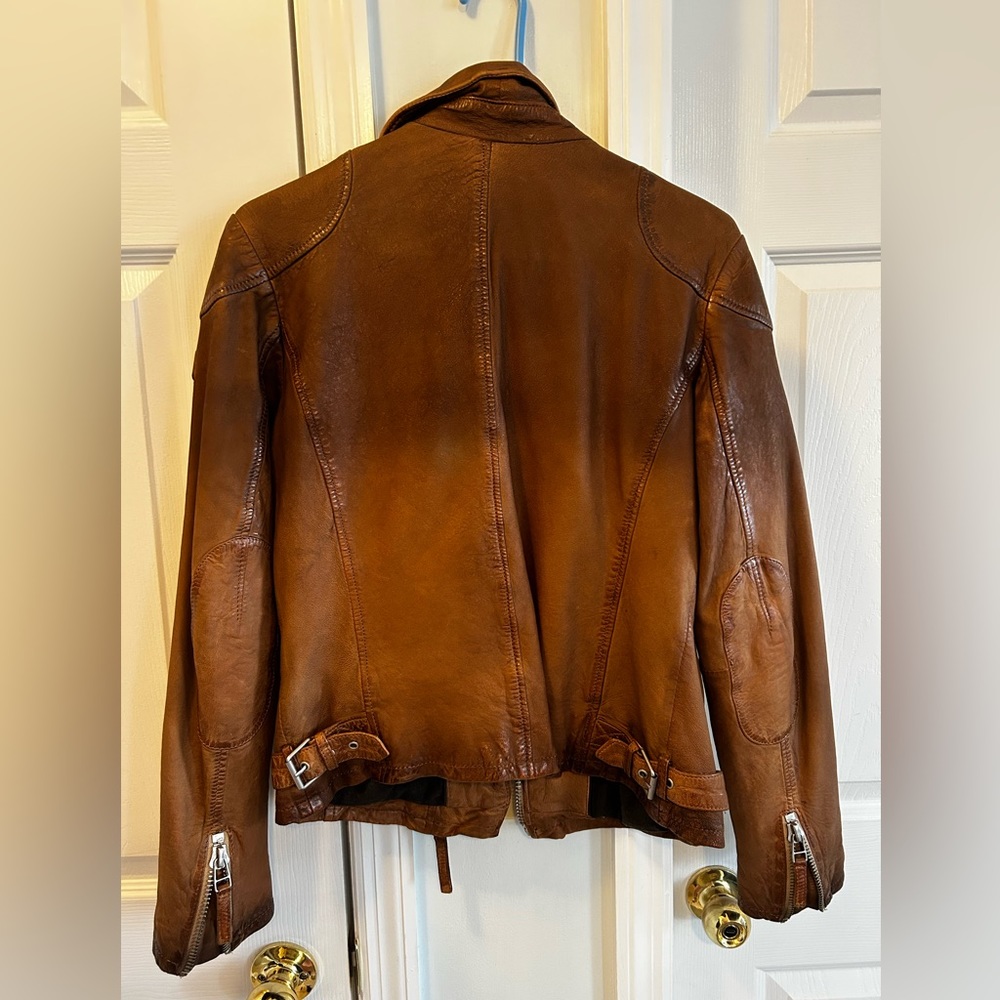 Authentic Distressed Leather Biker Jacket - image 2